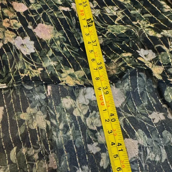 Rococo Sand x Revolve Flora High Low Maxi Dress Green Black Gold Floral M - Picture 12 of 14